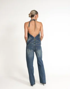 Elham Denim Top (Faded Mid Wash)*CHARCOAL Clearance