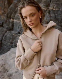 Elija Zip Hoodie (Stone)*CHARCOAL CLOTHING Online