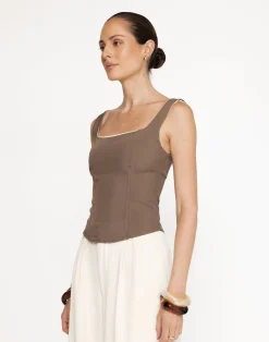 Eline Corset Top (Coffee)*CHARCOAL Hot