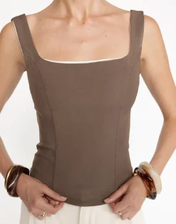 Eline Corset Top (Coffee)*CHARCOAL Hot