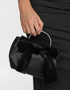 Ellen Handle Bag (Black Satin) - By*Billini Discount