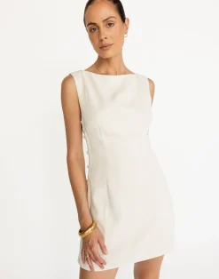 Elowen Mini Dress (Oat)*CHARCOAL Discount