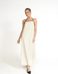 Fiona Maxi Dress (Beige)*CHARCOAL Hot