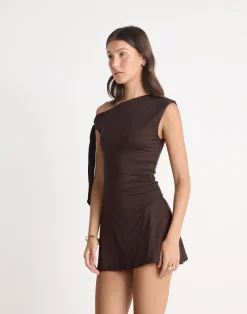 Fletcher Mini Dress (Chocolate)*CHARCOAL CLOTHING Sale