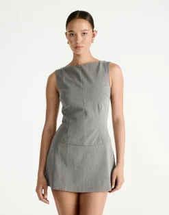 Flux Mini Dress (Grey)*CHARCOAL Outlet
