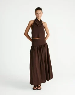 Flynn Maxi Skirt (Chocolate)*CHARCOAL Sale