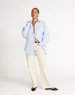 Franco Shirt (Blue/White Stripe)*CHARCOAL Sale