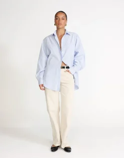 Franco Shirt (Blue/White Stripe)*CHARCOAL Sale