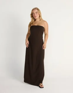 Gabby Maxi Dress (Chocolate)*CHARCOAL CLOTHING Outlet