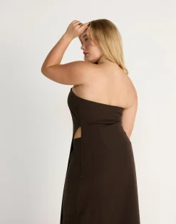 Gabby Maxi Dress (Chocolate)*CHARCOAL CLOTHING Outlet