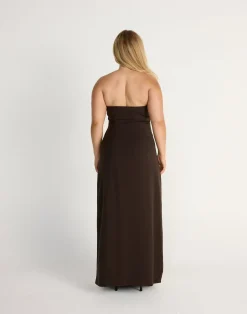 Gabby Maxi Dress (Chocolate)*CHARCOAL CLOTHING Outlet