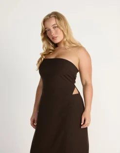 Gabby Maxi Dress (Chocolate)*CHARCOAL CLOTHING Outlet