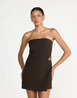 Gabby Mini Dress (Chocolate)*CHARCOAL CLOTHING Sale