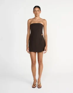 Gabby Mini Dress (Chocolate)*CHARCOAL CLOTHING Sale