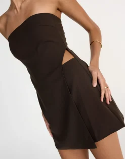 Gabby Mini Dress (Chocolate)*CHARCOAL CLOTHING Sale