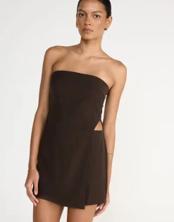 Gabby Mini Dress (Chocolate)*CHARCOAL CLOTHING Sale