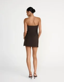 Gabby Mini Dress (Chocolate)*CHARCOAL CLOTHING Sale