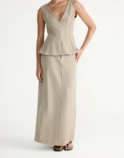 Giana Maxi Skirt (Dusty Sage)*CHARCOAL New