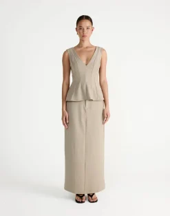 Giana Maxi Skirt (Dusty Sage)*CHARCOAL New