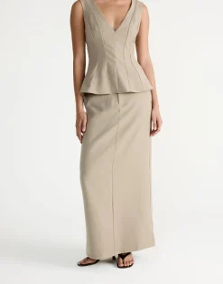 Giana Maxi Skirt (Dusty Sage)*CHARCOAL New