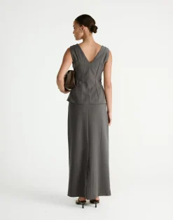 Giana Maxi Skirt (Grey)*CHARCOAL Best