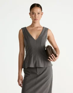 Giana Top (Grey)*CHARCOAL Clearance