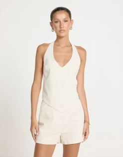 Grace Linen Shorts (Oat)*CHARCOAL Fashion