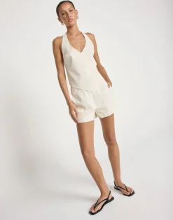 Grace Linen Shorts (Oat)*CHARCOAL Fashion