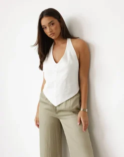 Grace Linen Top (White)*CHARCOAL Discount