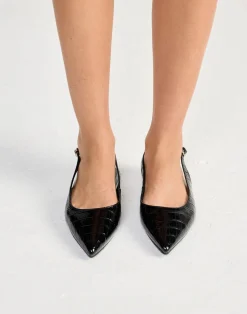 Henna Flats (Black Patent Croc) - By*Billini Fashion