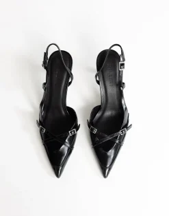 Huxly Heels (Black Shine) - By Billini*CHARCOAL CLOTHING Discount
