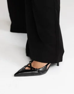 Huxly Heels (Black Shine) - By Billini*CHARCOAL CLOTHING Discount