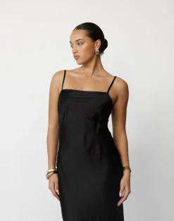 Idalia Midi Dress (Black)*CHARCOAL Clearance