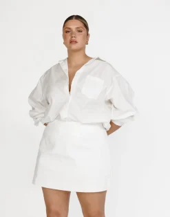 Ines Mini Skirt (White)*CHARCOAL Hot
