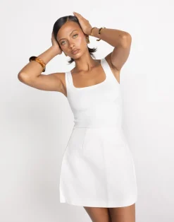 Ines Mini Skirt (White)*CHARCOAL Hot