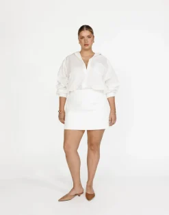 Ines Mini Skirt (White)*CHARCOAL Hot