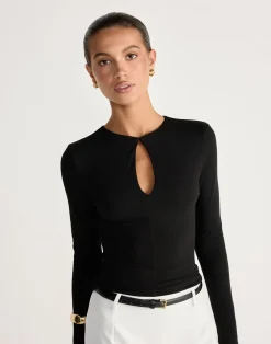 Ione Long Sleeve Top (Black)*CHARCOAL CLOTHING Sale