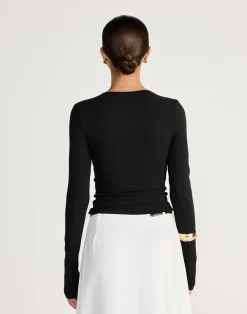 Ione Long Sleeve Top (Black)*CHARCOAL CLOTHING Sale