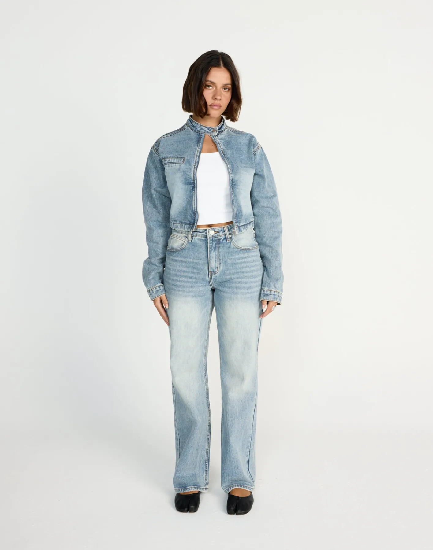 Jackson Cropped Denim Jacket (Mid Faded)*CHARCOAL CLOTHING New