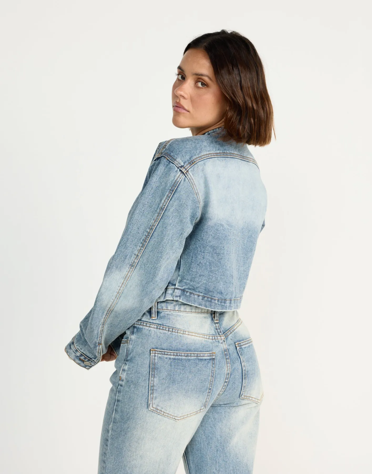 Jackson Cropped Denim Jacket (Mid Faded)*CHARCOAL CLOTHING New