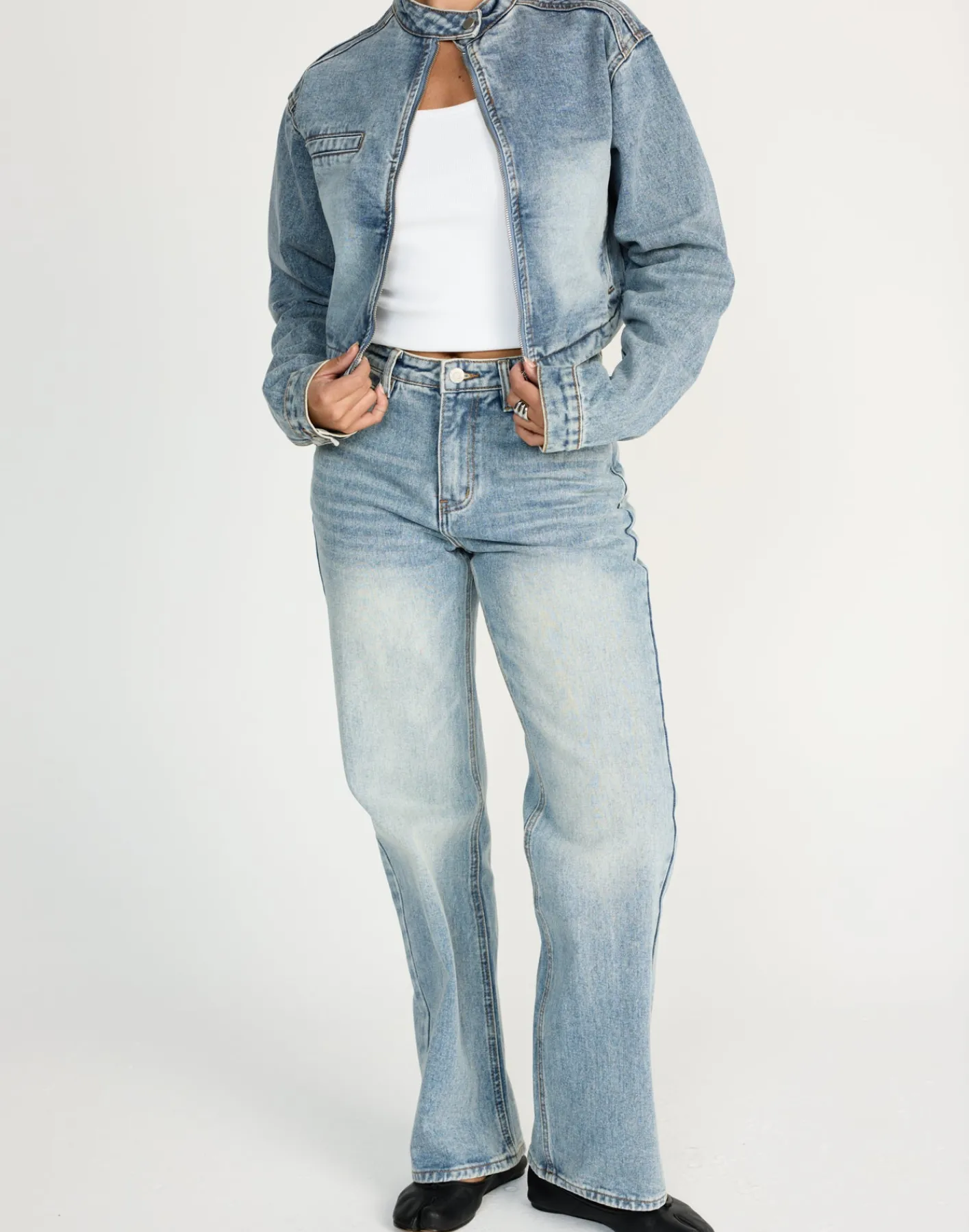 Jackson Cropped Denim Jacket (Mid Faded)*CHARCOAL CLOTHING New