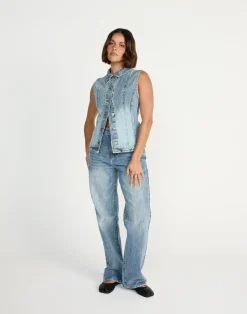 James Denim Vest (Mid Faded)*CHARCOAL CLOTHING New