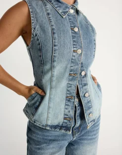 James Denim Vest (Mid Faded)*CHARCOAL CLOTHING New