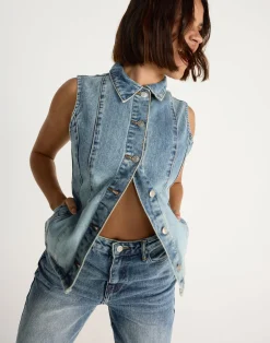 James Denim Vest (Mid Faded)*CHARCOAL CLOTHING New