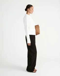 Judah Long Sleeve Top (White)*CHARCOAL Hot