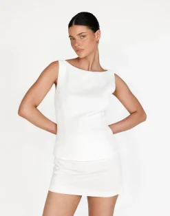 Jules Top (Textured White)*CHARCOAL Sale