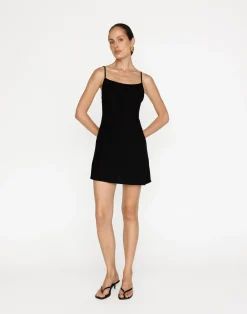 June Mini Dress (Black)*CHARCOAL Hot
