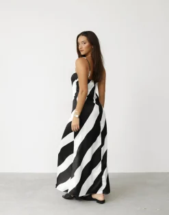Kacey Maxi Dress (Black Stripe)*Voguemax Best