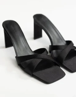 Kelsie Heels (Black Satin) - By*Billini New