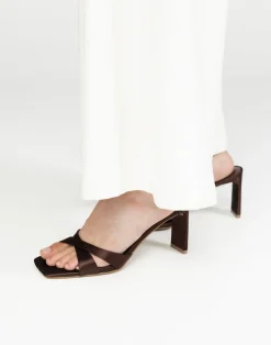 Kelsie Heels (Espresso Satin) - By*Billini Clearance